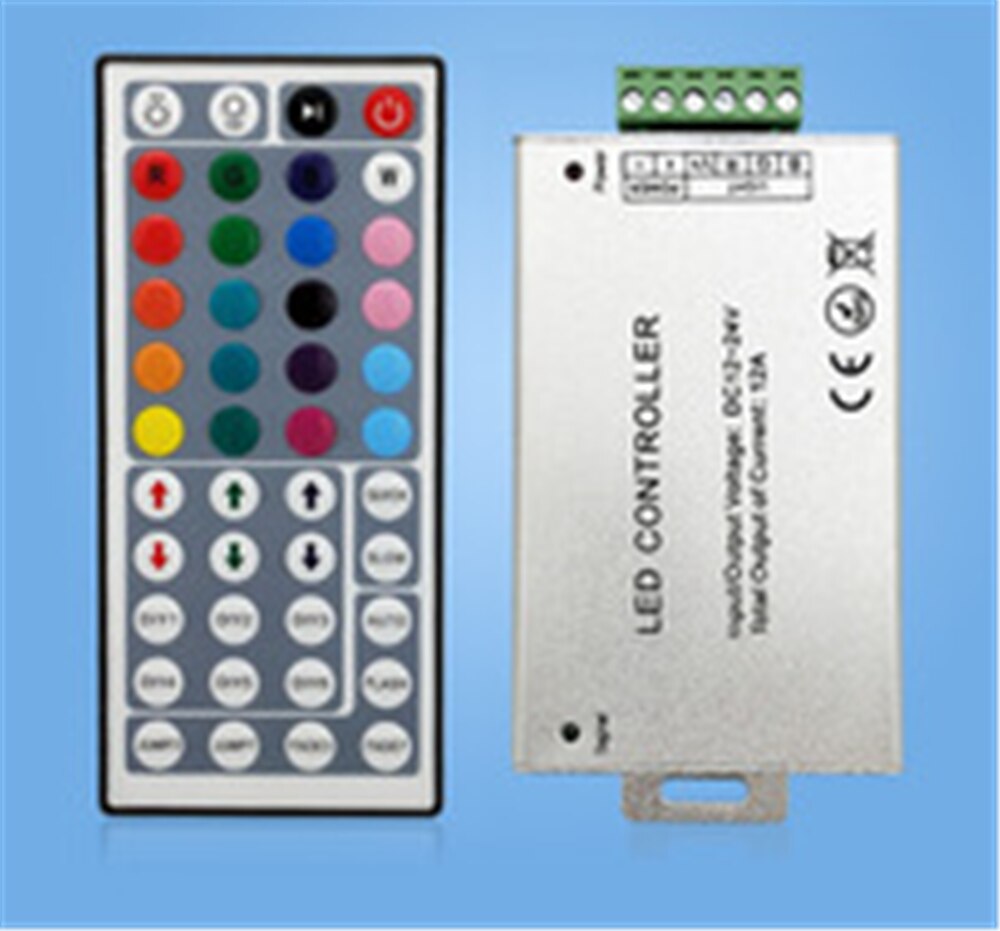 Led Controller 44 Keys LED IR RGB Controler box 1 to 2 Controller IR Remote Dimmer DC12V For RGB 3528 5050 LED Strip Lights: IR 12A Controller