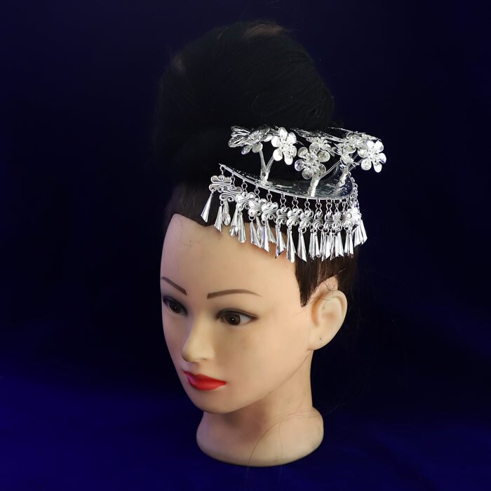 Épingle à cheveux miao en alliage d'argent, accessoire, vêtement pour minorité chinoise, épingle à cheveux danse nationalité chinoise