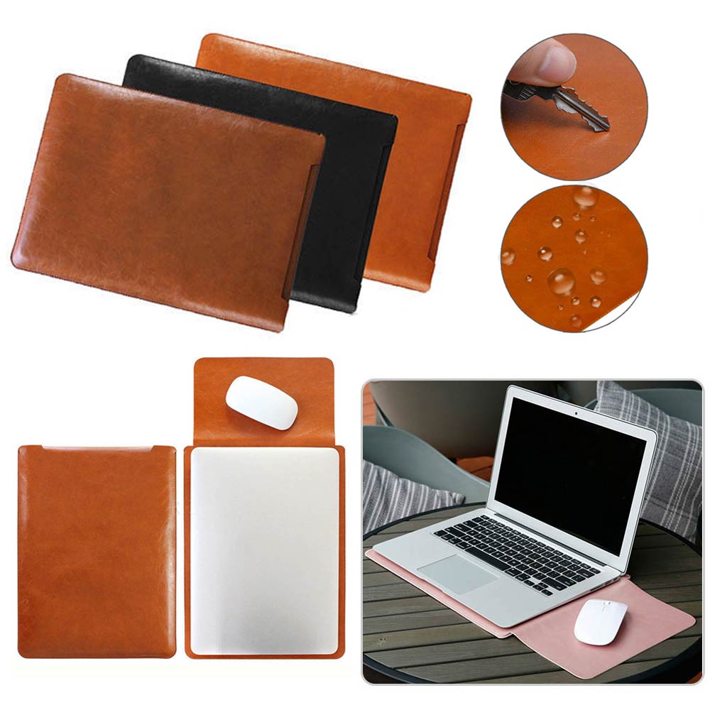 Universal Leather Laptop Sleeve Bag Case 11 13 15 inch Notebook Pouch Bag Cover For Macbook Air Pro Dell Samsung Asus Acer HP