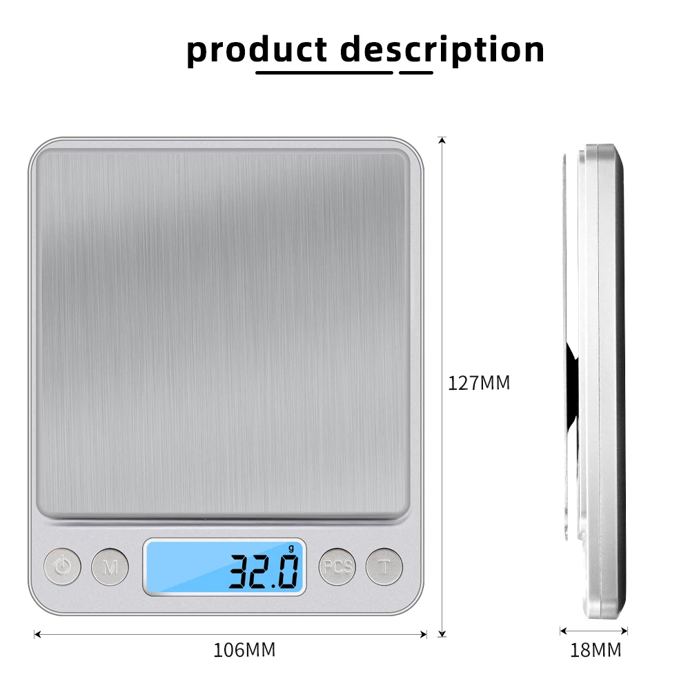 Multiple specifications Digital Scale Precision Scales Jewelry Weighing For Food Diet Postal Balance Measuring LCD Electronic