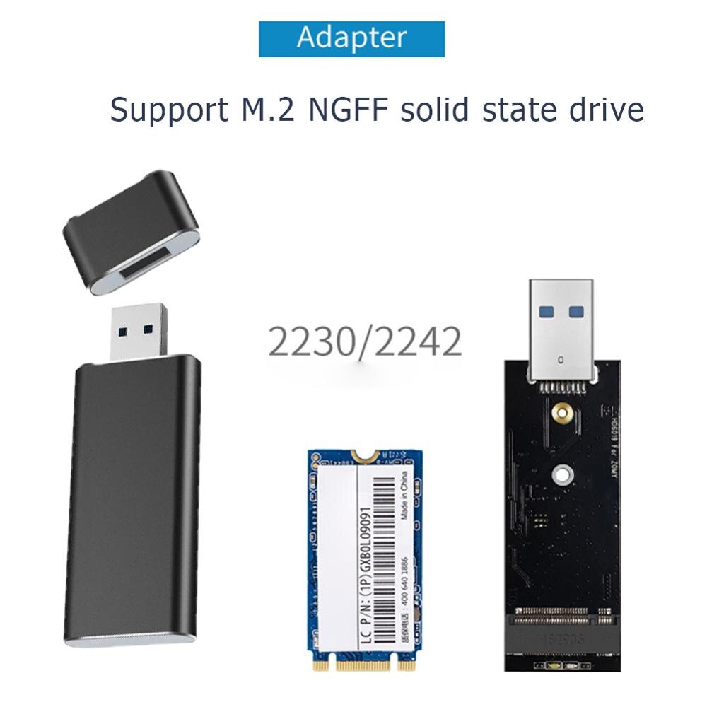 Usb 3.0 Naar M.2 Ssd Behuizing USB3.0 Om Ngff B Sleutel Harde Schijf Adapter (B + M) sleutel M2 Sata Ssd Externe Mobiele Doos Voor 2230 2242 M2