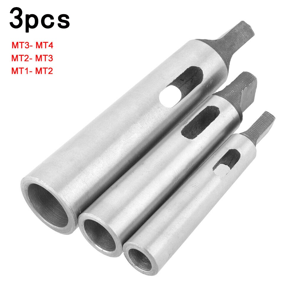 3PC Morse Taper Adapter Cone Sleeve MT1/MT2/MT3/MT4 For Lathe Milling Reduce Drill Sleeve Adapter 0.015mm Power Tools Parts