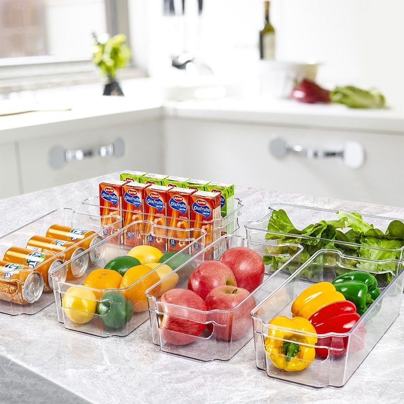 Fridge Food Fresh Keep Storage Box Refrigerator Organizer Bins Stackable Vegetable Fruit Meat Fresh Box Freezer Organizer Tool