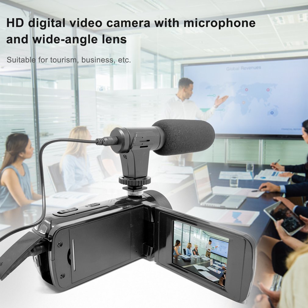 D100 høydefinisjons digitalt videokamera med mikrofonvidvinkelobjektiv for husholdningsreisekamera