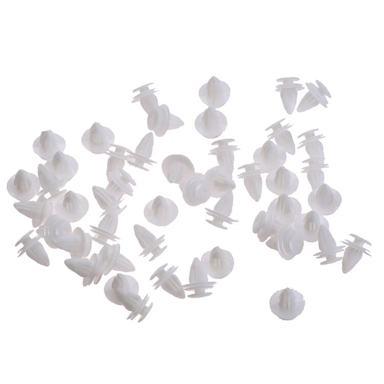 50Pcs White Plastic Auto Retainer Clips 9mm Hole Car Bumper Fender Door Trim Panel Rivets Fastener