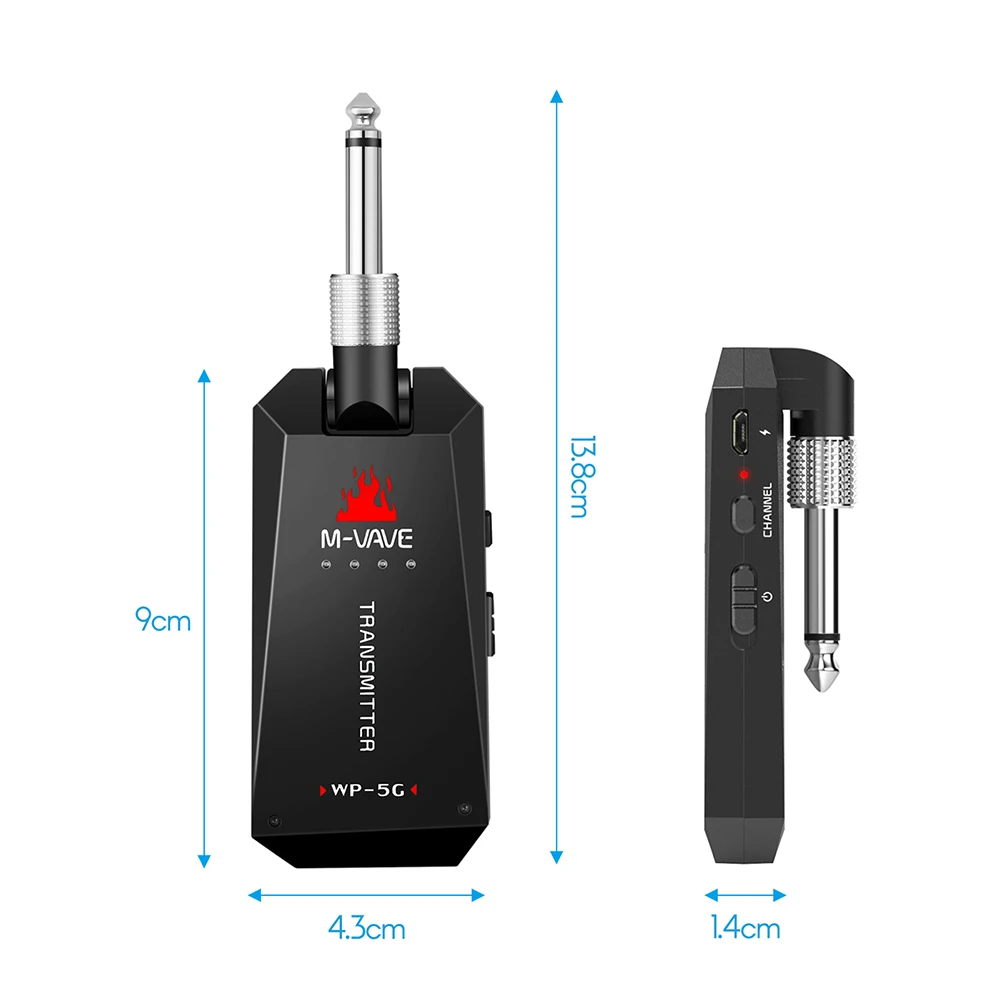 Gitaar 5.8G Audio Digitaal Draadloos Gitaarsysteem Oplaadbare Draadloze Zender Ontvanger Gitaaraccessoires