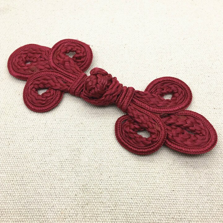10 paar handgemaakte kralen chinese kikker sluitingen knopen knoopsluiting voor cheongsam tang pak traditionele handgemaakte decoratieve knopen: Paarsrood