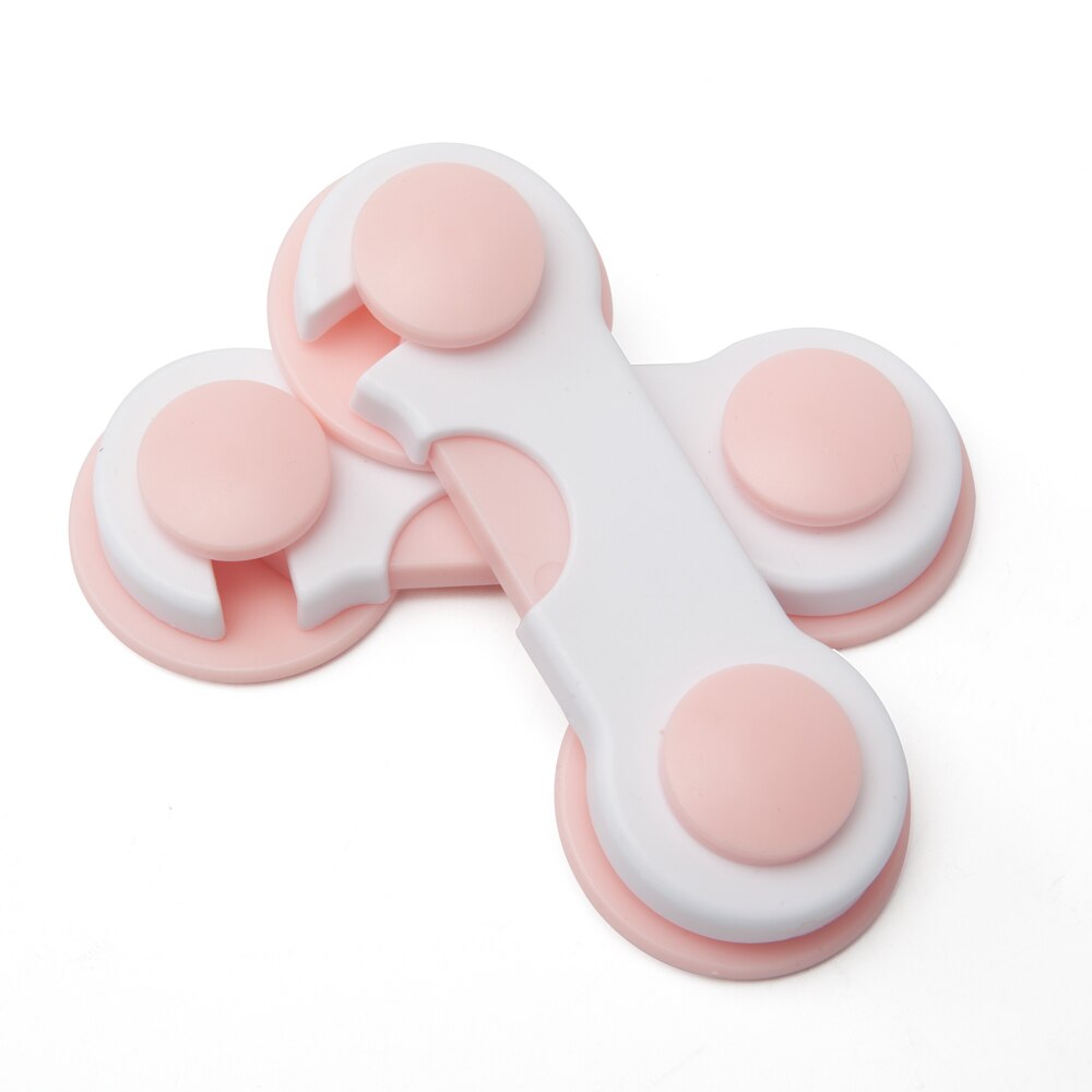 4 stks/partij Kast Lock Bandjes Baby Veiligheid Bescherming Van Kinderen Veilig Sloten Voor Garderobemeubilair Baby Veiligheid Lade Vergrendelingen: Roze