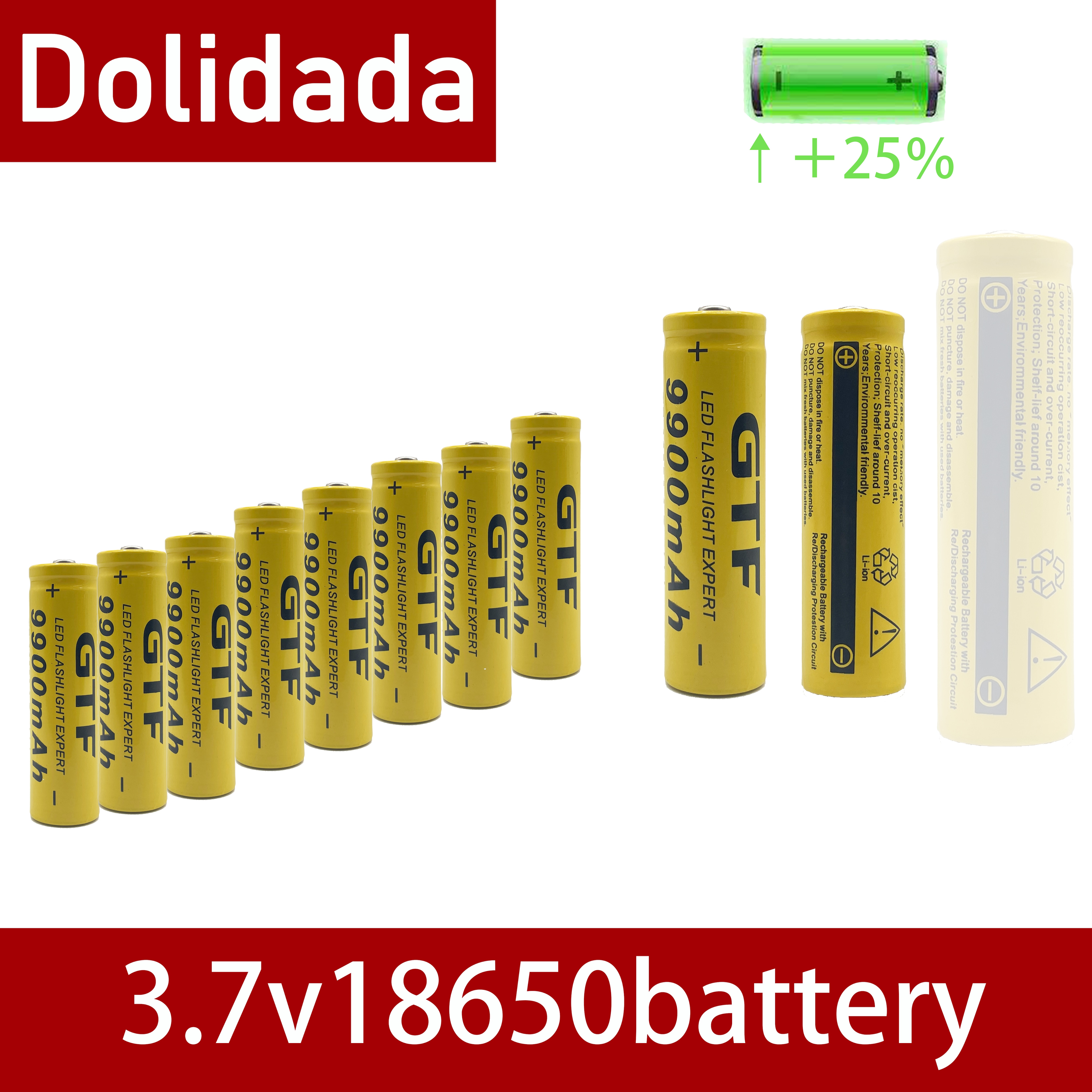 TR 18650 battery 3.7V 9900mAh rechargeable battery Li-Ion pour LED flashlight