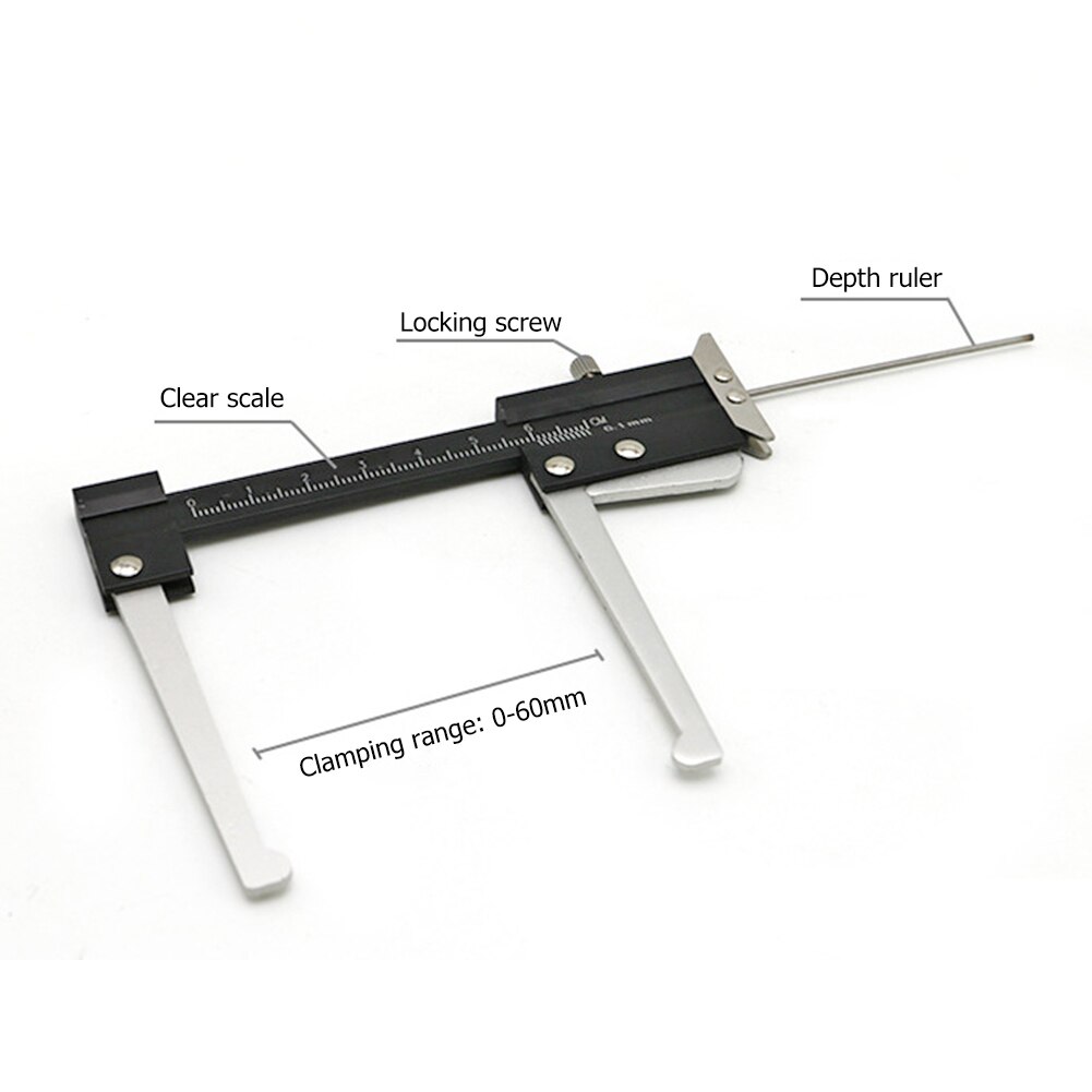 Brake Disc Thickness Measuring Vernier Caliper Car Tyre Plate Wear Depth Gauge Ruler Practical Test Hand Tool