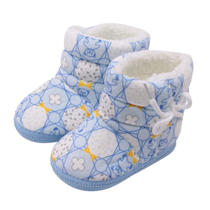 0-12M Winter Mode Jongens Meisjes Bear Printing Katoen Laarzen Baby Schoenen Baby Snowboots Zacht