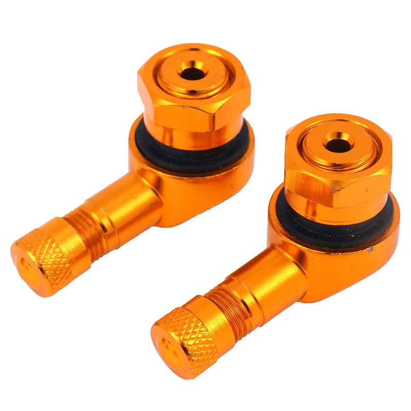 2pcs 90 Degree Angle CNC Aluminum Valve Stem Motorcycle Wheel Tire Tubeless Valve Stems for 10mm 11.3mm Rim Wheel Parts: Yellow