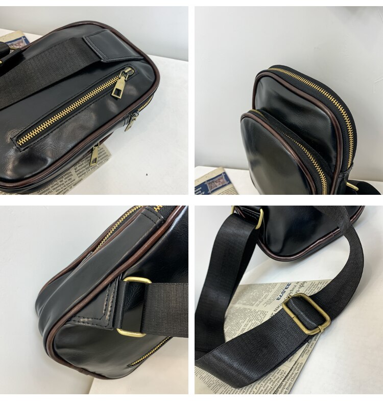 Bolso de pecho de Pu de cara suave, bandolera de coreana, bolsa de hombro para parejas, bolsa deportiva