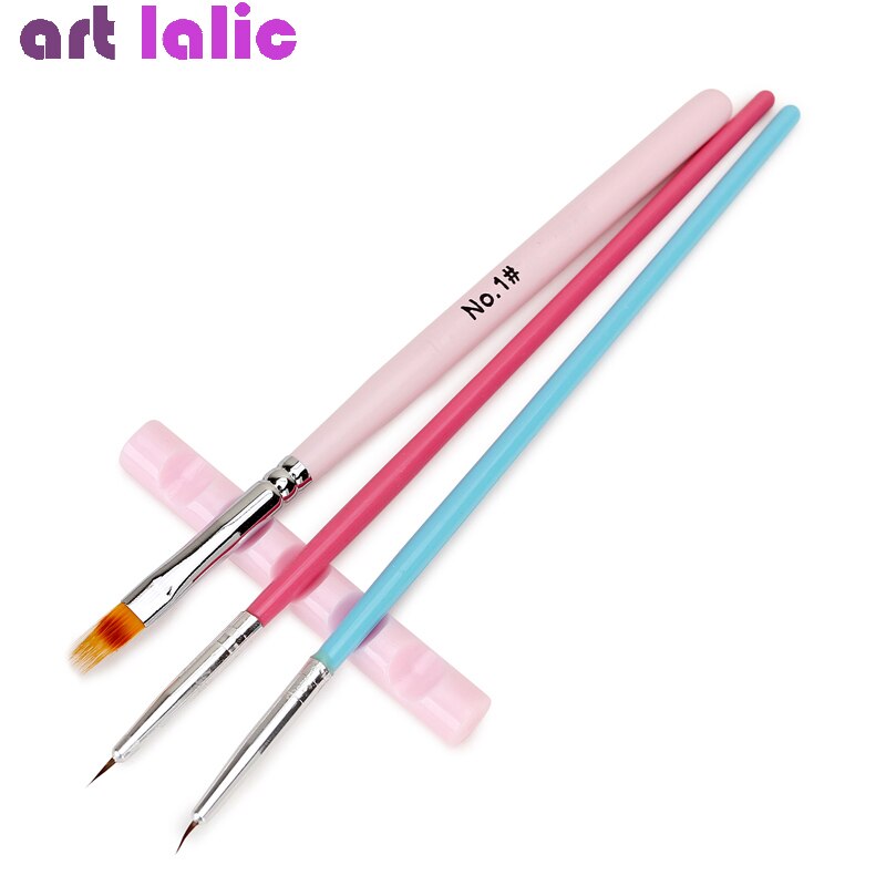 Nail art 5 gitter akryl pink stativ hylde maleri pensel pen holder holder stand display negle tips viser salon manicure værktøjer