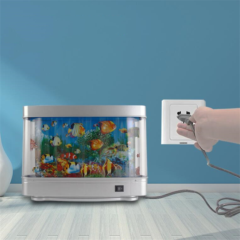 Kunstmatige Tropische Aquarium Decoratieve Nachtlampje Virtuele Oceaan Dynamische Led Tafellamp Schattige Kamer Inrichting