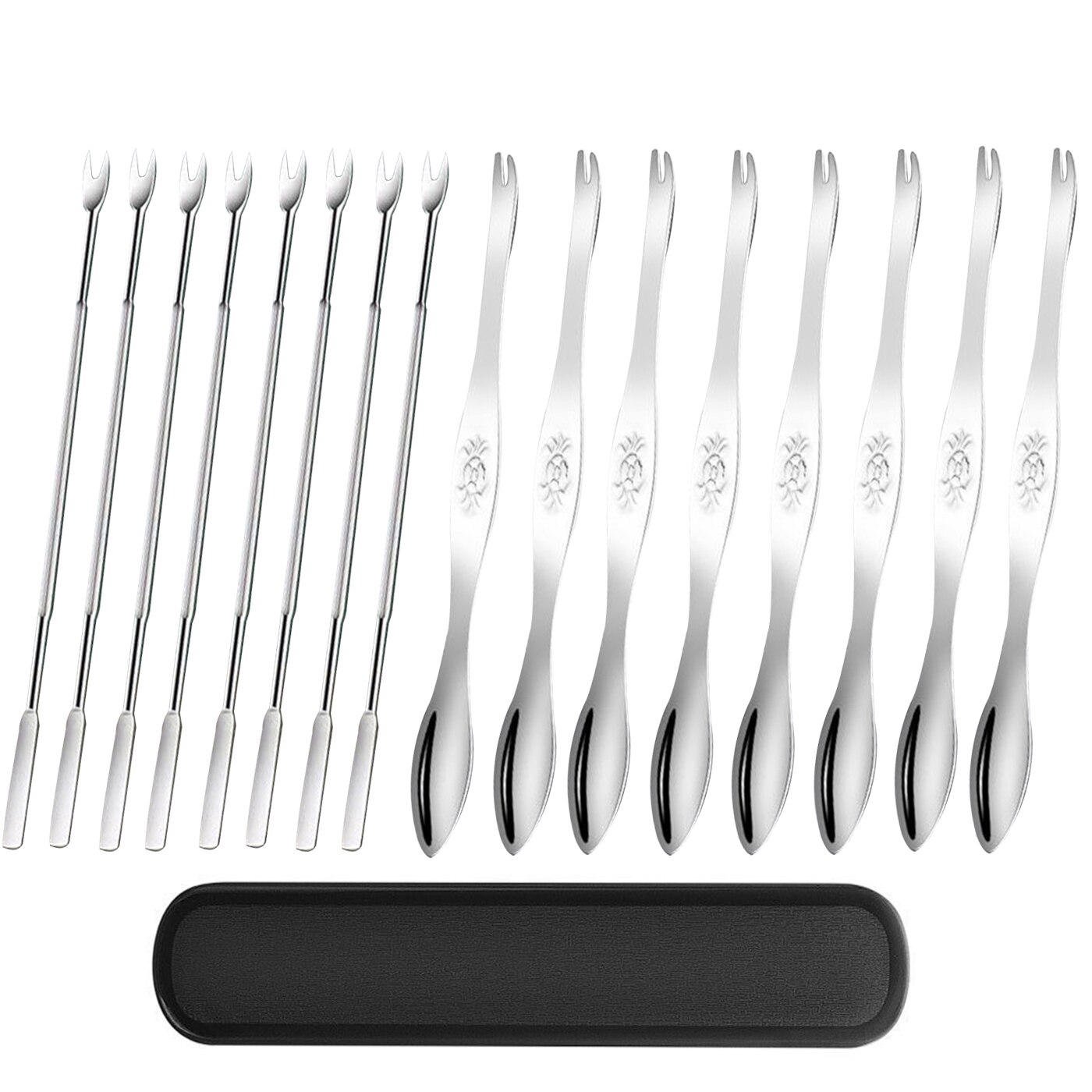 Seafood Tool Set Stainless Steel Crab Tool Durable Practical Lobster Crab Claw Cracker Leg Fork Picks Spoons Kitchen Accessories: 16pcs