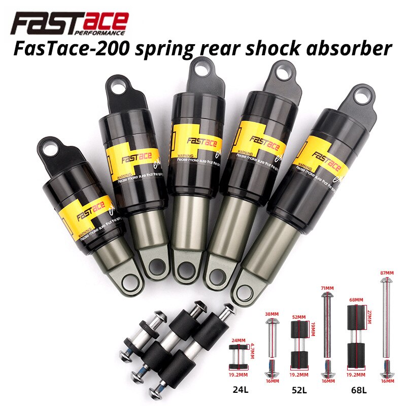 FasTace – amortisseur arrière à ressort d&#39;huile pour vélo, 125 /150/ 165/ 185mm, pour voiture électrique, motoneige, vtt, neige