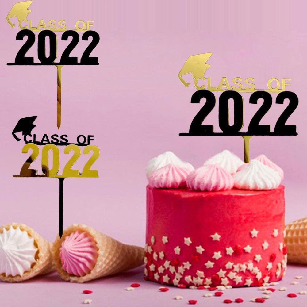 Class of 2022 Cake Topper Congrats Grad Acrylic Cake Topper for 2022 Graduations College Celebrate Party Cake Decorations