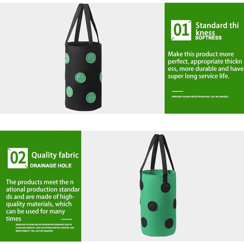 Opknoping Planten Vilten Tas Tuin Aardappelen Aardbei Ingemaakte Verticale Multi Mond Container Outdoor Plantaardige Planter Bonsai Zak