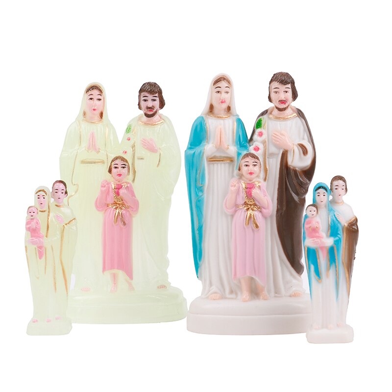 Statue de la vierge marie bleue en plastique, Statue de la vierge marie, faite à la main, jésus, décoration de la maison, de noël