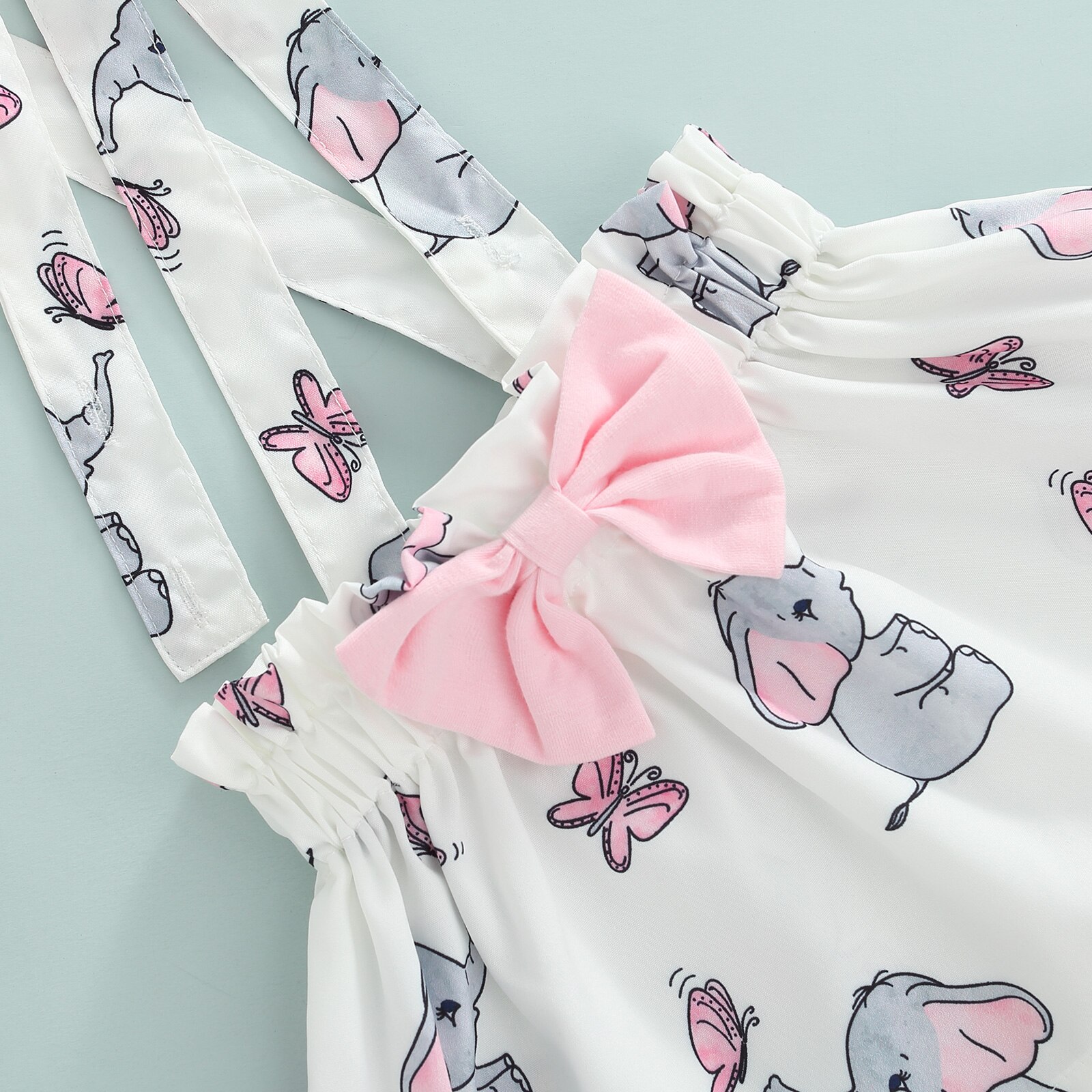 Baby Baby Meisjes Korte Mouw Romper + Jarretel Rok + Bow Hoofdband, Pasen Cartoon Bunny Patroon Kleding