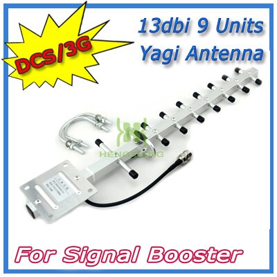 13dBi 9 eenheden DCS 1800 mhz W-CDMA 3g 2100 mhz Yagi Antenne 1710-2170 mhz Externe Antenne voor mobiele Telefoon Signaal Booster N Connector