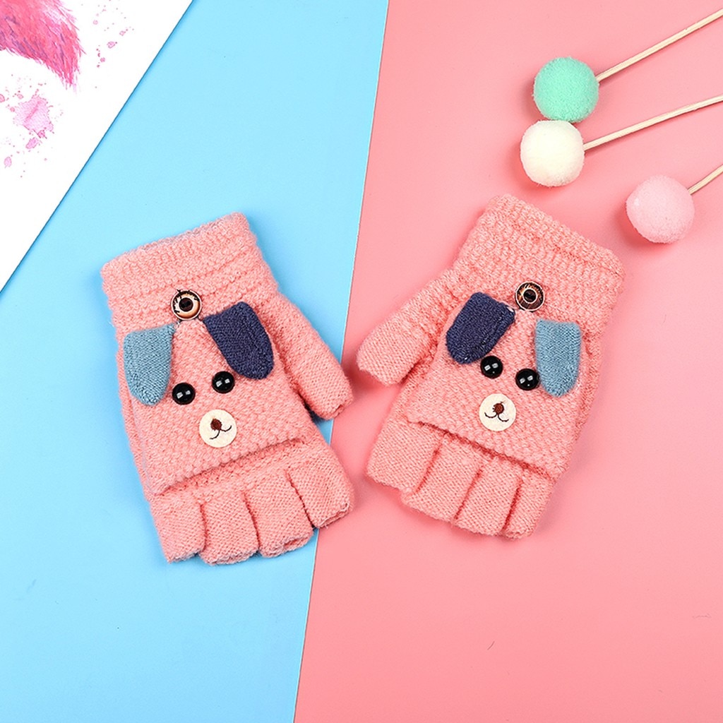 herbst Winter neue freundlicher Nette Fünf-Gefingert Samt Karikatur Warme Gestrickte Handschuhe Handschuhe gestrickte Winter handschuhe # O14