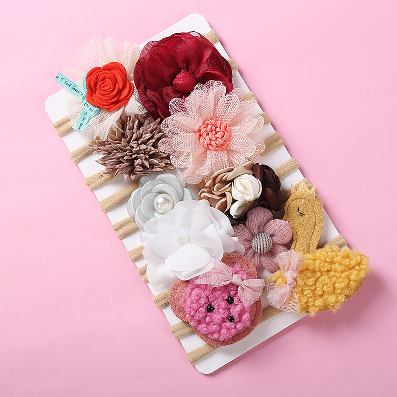 Niños sombreros bebé diadema de nailon Super suave diadema de flores para bebés accesorios para bebé accesorios de bebé niña