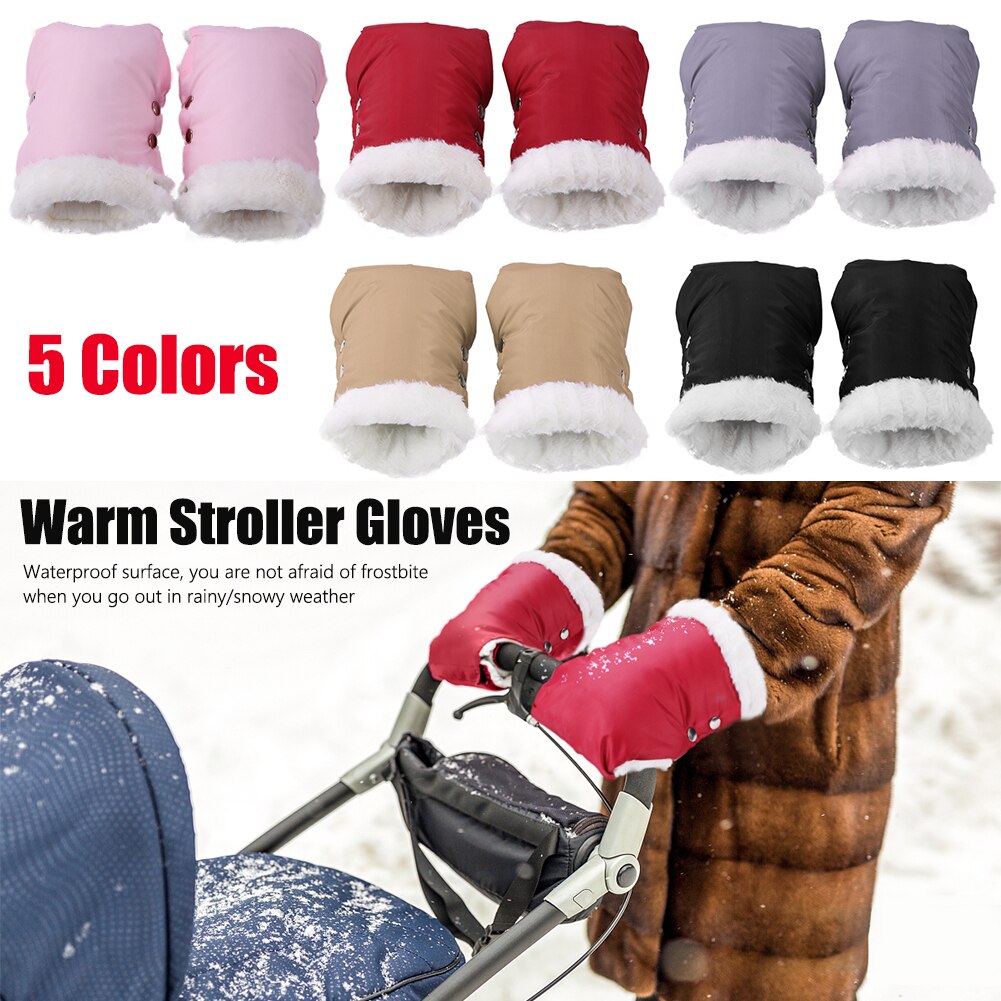 Winter Warm Stroller Gloves Waterproof Fleece Hand Muff Pram Accessories Mitten Winter Warm Gloves Pushchair Hand Muff