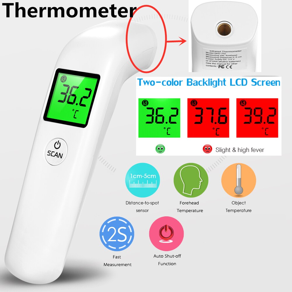 Digital Infrared Thermometer Non Contact Temperature Meter hygrometer Temperature Fever Digital Measuring Tools thermal sensor: MD1741