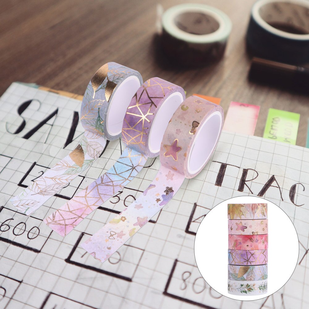 6 Rolls Wrap Decoratieve Craft Tape Art Diy Scrapbooking Papier Tape Roll