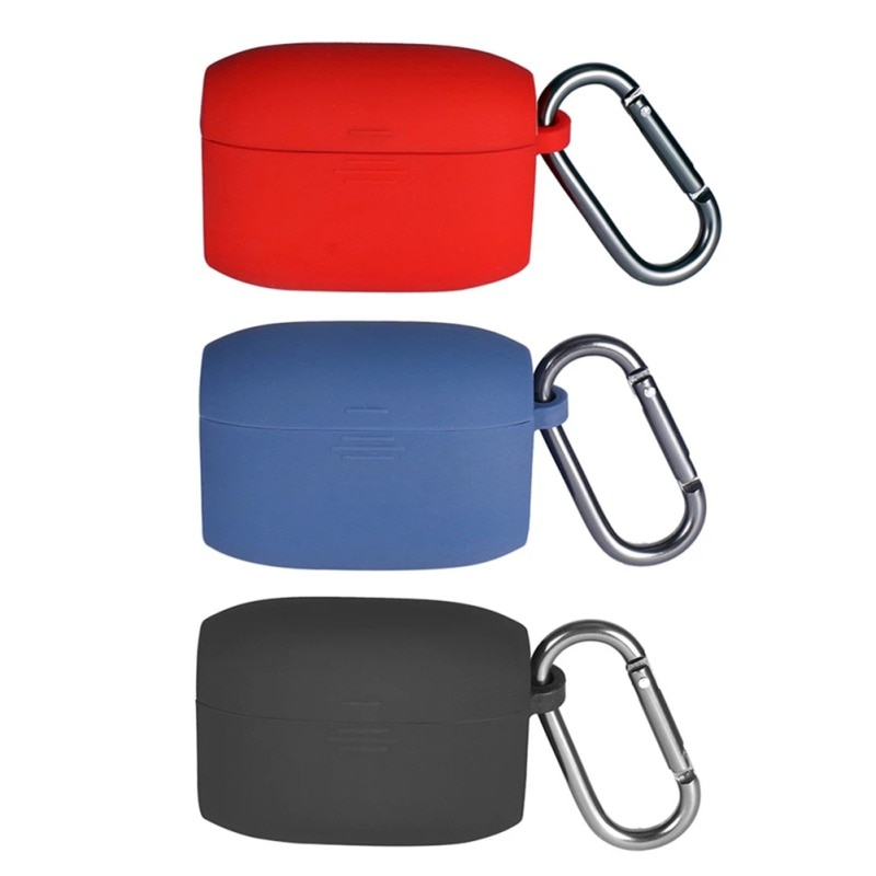 Earphone Case for Jabra Elite 65 t Wireless Sports Headset Silicone Protective Case Cover with Anti-Lost Hook Portable Cases