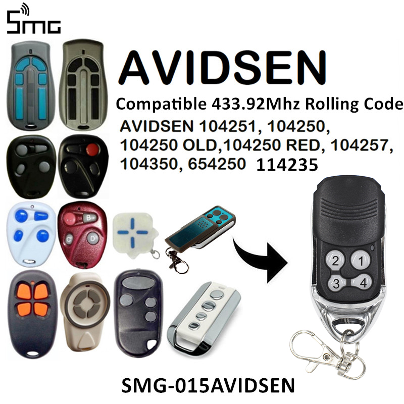 Code de roulement à distance pour télécommande, pour AVIDSEN 104251, 104250, 104257, 104350, 100400, 104505, 100500, 400600, 433.92MHz