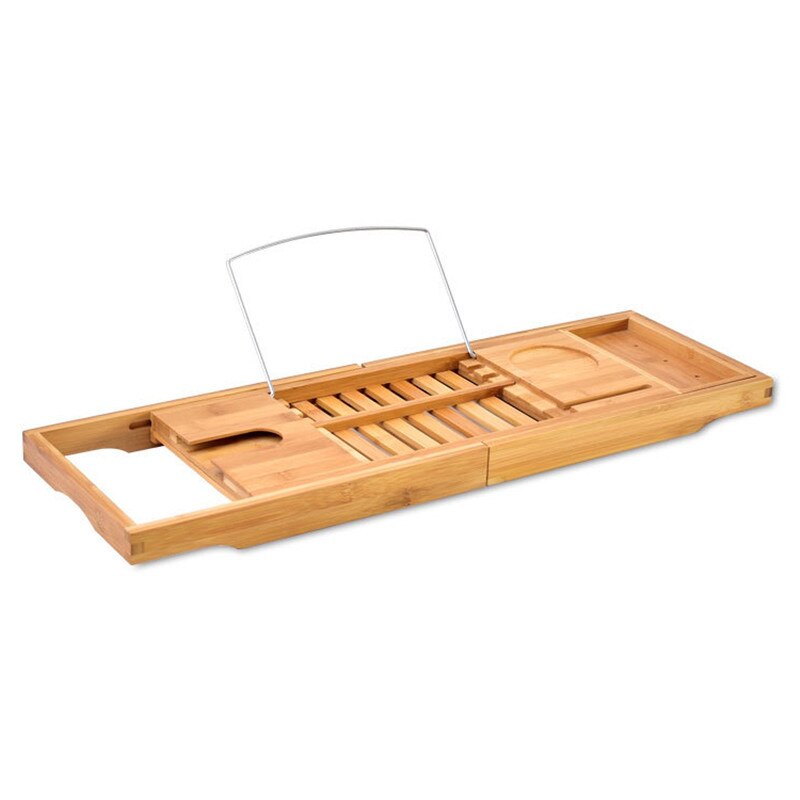 70-105cm Extendable Bamboo Bathtub Trays Bath Caddy Tray Home SPA Wooden Bathtub Tray Book Wine Tablet Holder Reading Rack: 70x22x4cm