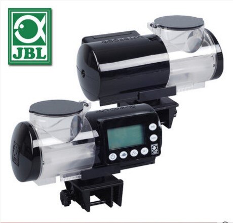 Jbl automatare elektronisk lcd display digitalt program fiskfoder foder granulat pellets akvarium vit svart