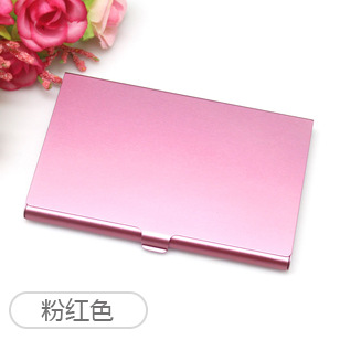 Business Card Case Aluminum Alloy Card Holder Metal Box Cover Credit Card Holder Man Business Card Holder Card Metal Wallet: Pink