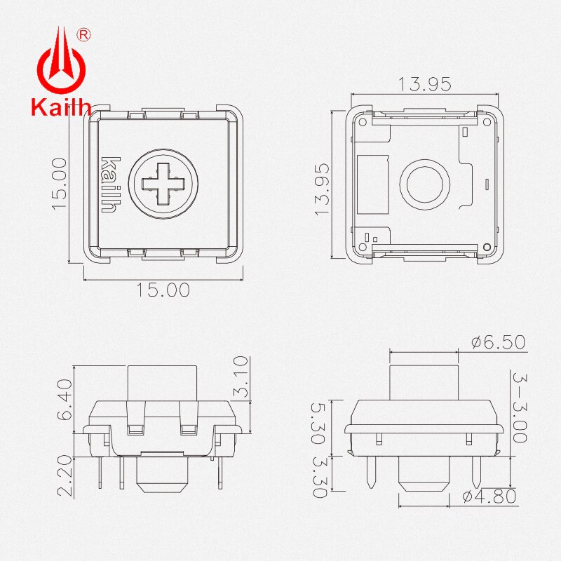 Kailh Chocolade V2 Low Profile Mechanische Toetsenbord Switch Rood/Bruin/Blauw Voor Backlit Mechanische Toetsenbord