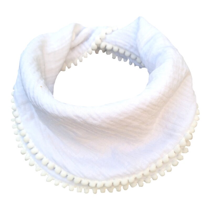 Bavoirs en coton pour -né, serviette d&#39;alimentation, Double couche, Triangle, écharpe, Bandana, garçons et filles: WHITE
