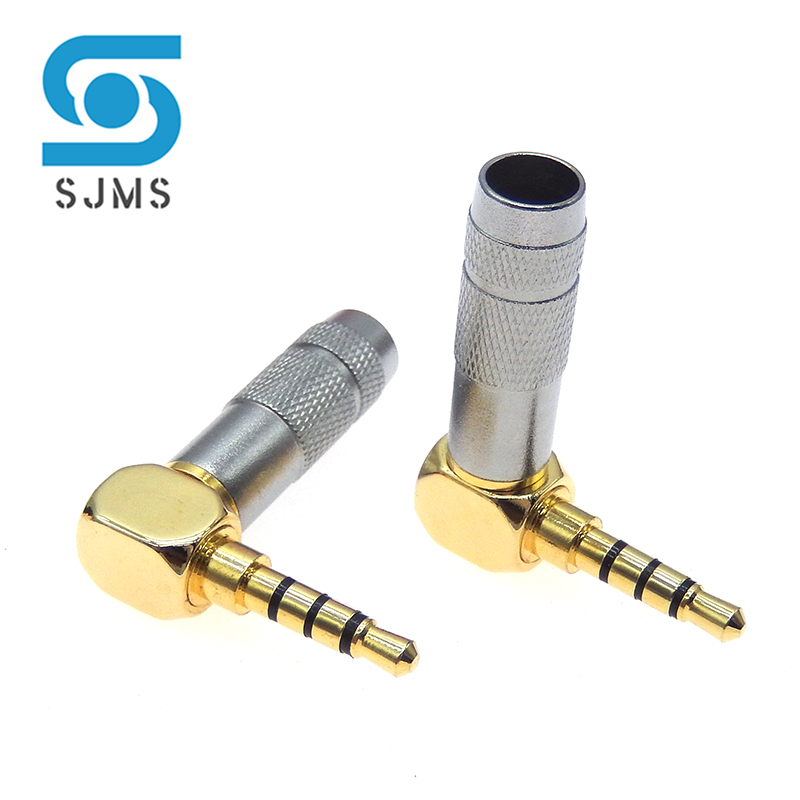 Vergulde Stereo Met Clip 3.5 Mm 3-polige 4-polige Reparatie Hoofdtelefoon Jack Plug Kabel Audio Plug Jack Connector Solderen Diy 6Mm