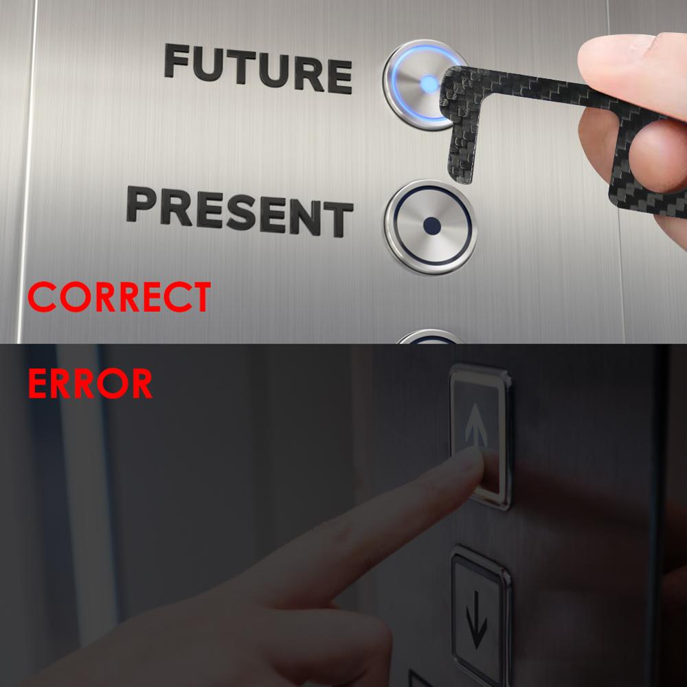 Berøringsfri håndlavet døråbner hygiejne nøglering dørhåndtag elevator artefakt nøglering undgå at røre ved nøglespænde ren nøgle