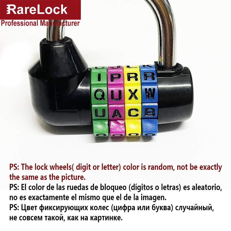 Kłódka kombinowana 4 kod blokada hasła robić torby na siłownię szafka na biżuterię DIY sprzęt MMS35 Rarelock C: czarny
