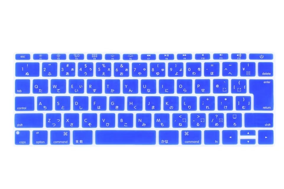 Japanese Silicone Keyboard Cover Skin For Macbook Pro 13" A1708 Version,No Touch Bar) For Mac 12" A1534 Japan Version: Blue