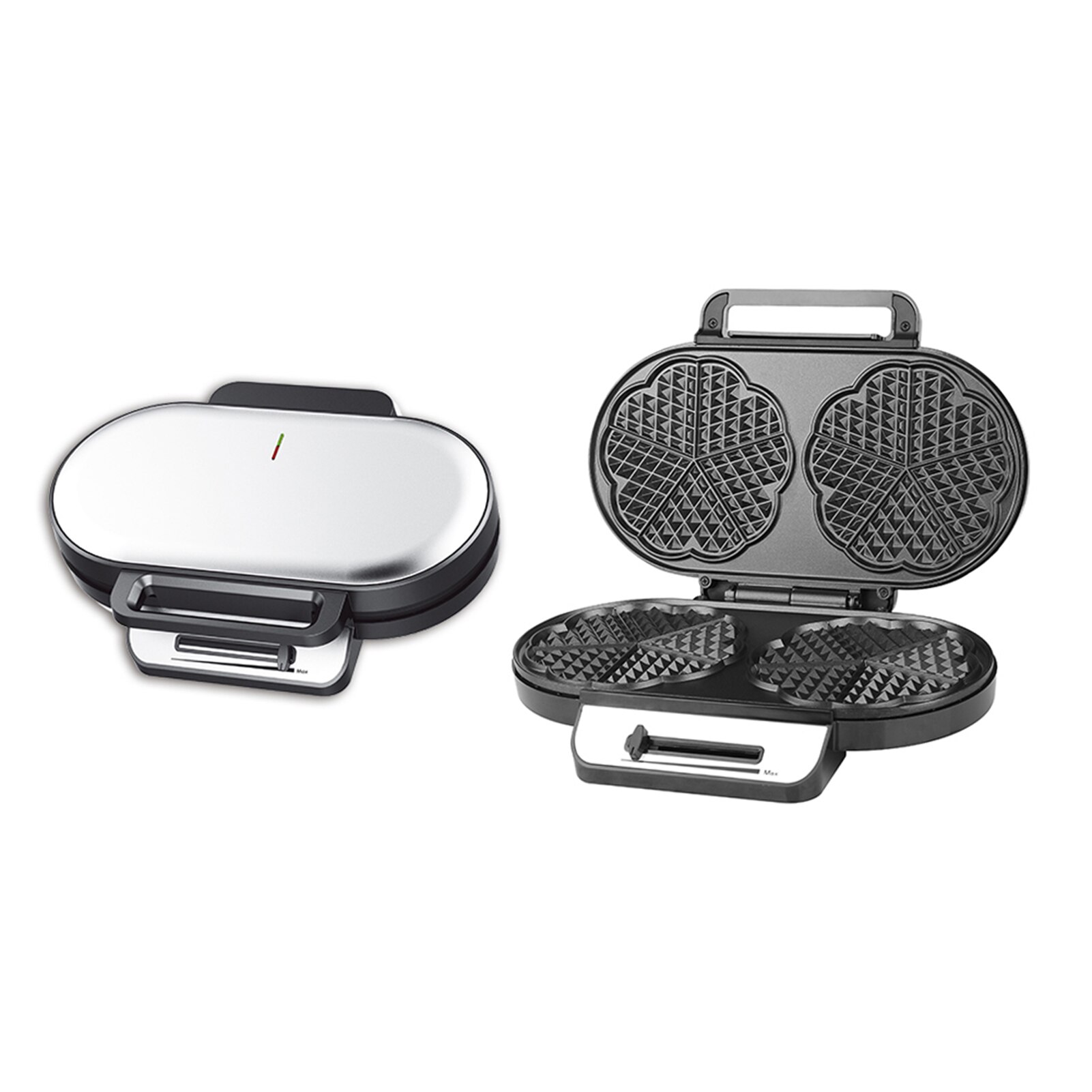 Waffle Iron 1200W for Double Heart Waffles Heart with Double Waffle Plate Continuous Temperature Control Non-Stick Coating