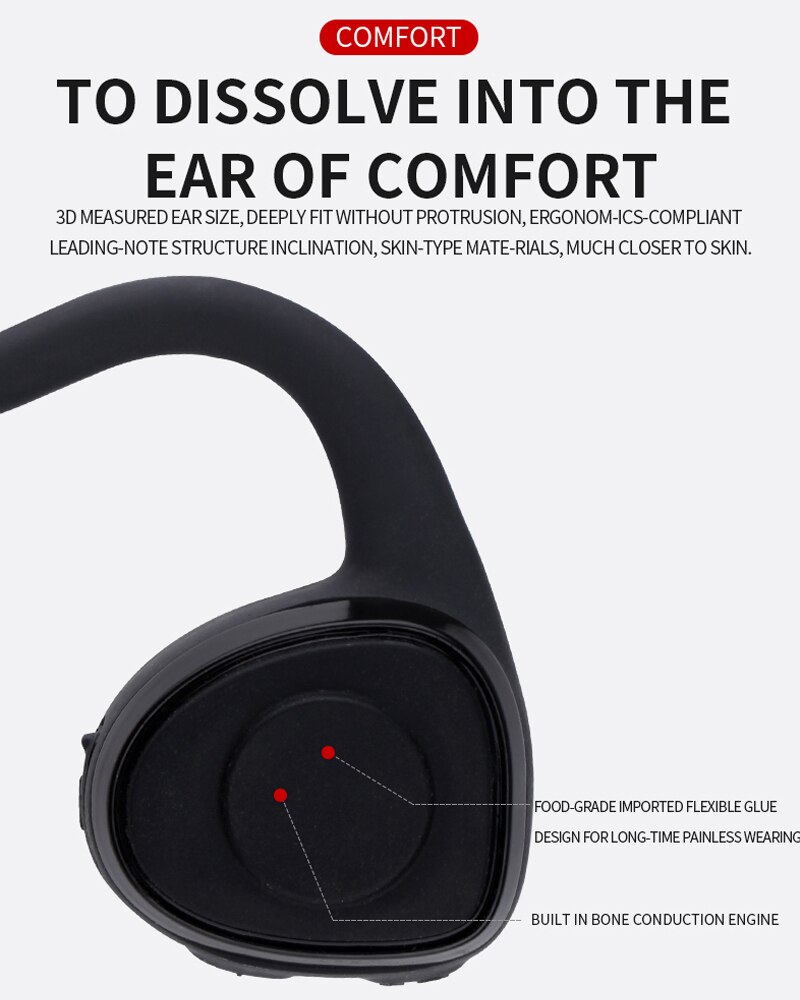 R11 Hoofdtelefoon Bluetooth 5.0 Beengeleiding Headsets Draadloze Sport Oordopjes Mic Handsfree Ondersteuning