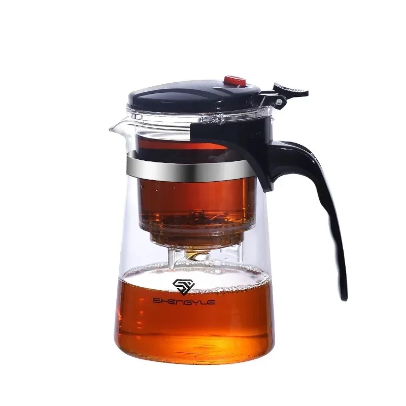 Bule de vidro 500ml-1800ml, prensa para filtrar chá, separador de água, filtro de escritório doméstico, máquina de chá kung fu, utensílios de chá, presentes de feriado