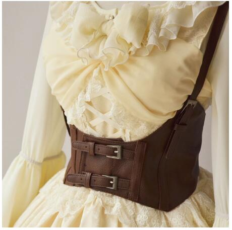 Steampunk arnés Estilo Vintage para mujer corsé chaleco amplia faja con hebilla Lolita colección cinturón de Cosplay traje