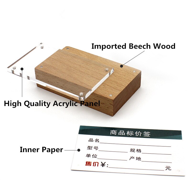 90*55mm akryl bordplater meny display stativ meny papirholder counter prisetikett display stativ