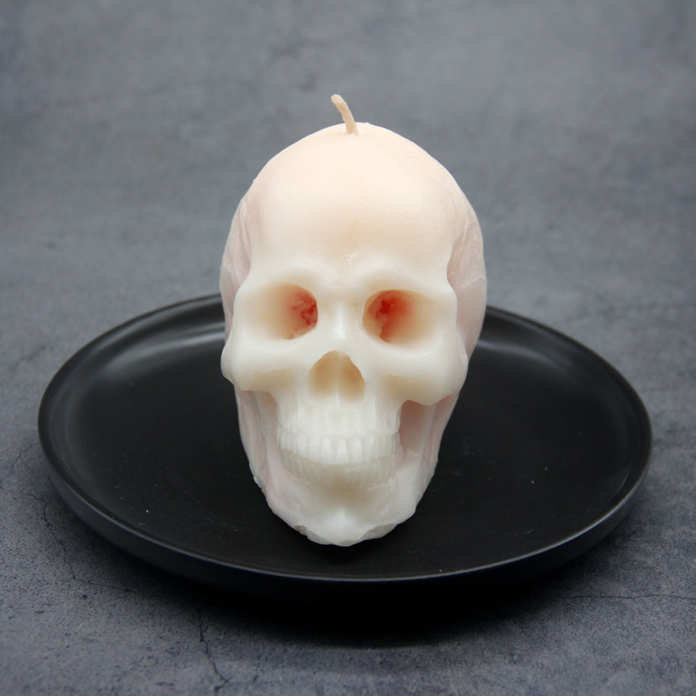 1 stks Bloeden schedel kaars huilen kaarsen Halloween Grote rookloze Skelet terreur kaars