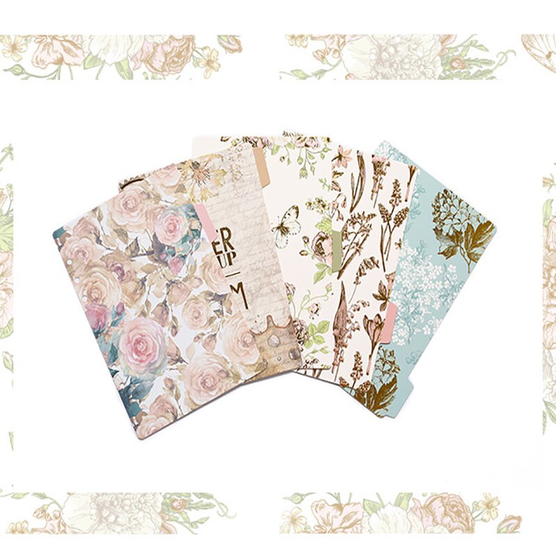 5 Stuks Vintage Bloem Kawaii A5 A6 Losse Blad Spiraal Bindmiddel Index Separator Pagina Verdelers Voor Lovedoki Dagboek Boek Briefpapier: shiguang / A6