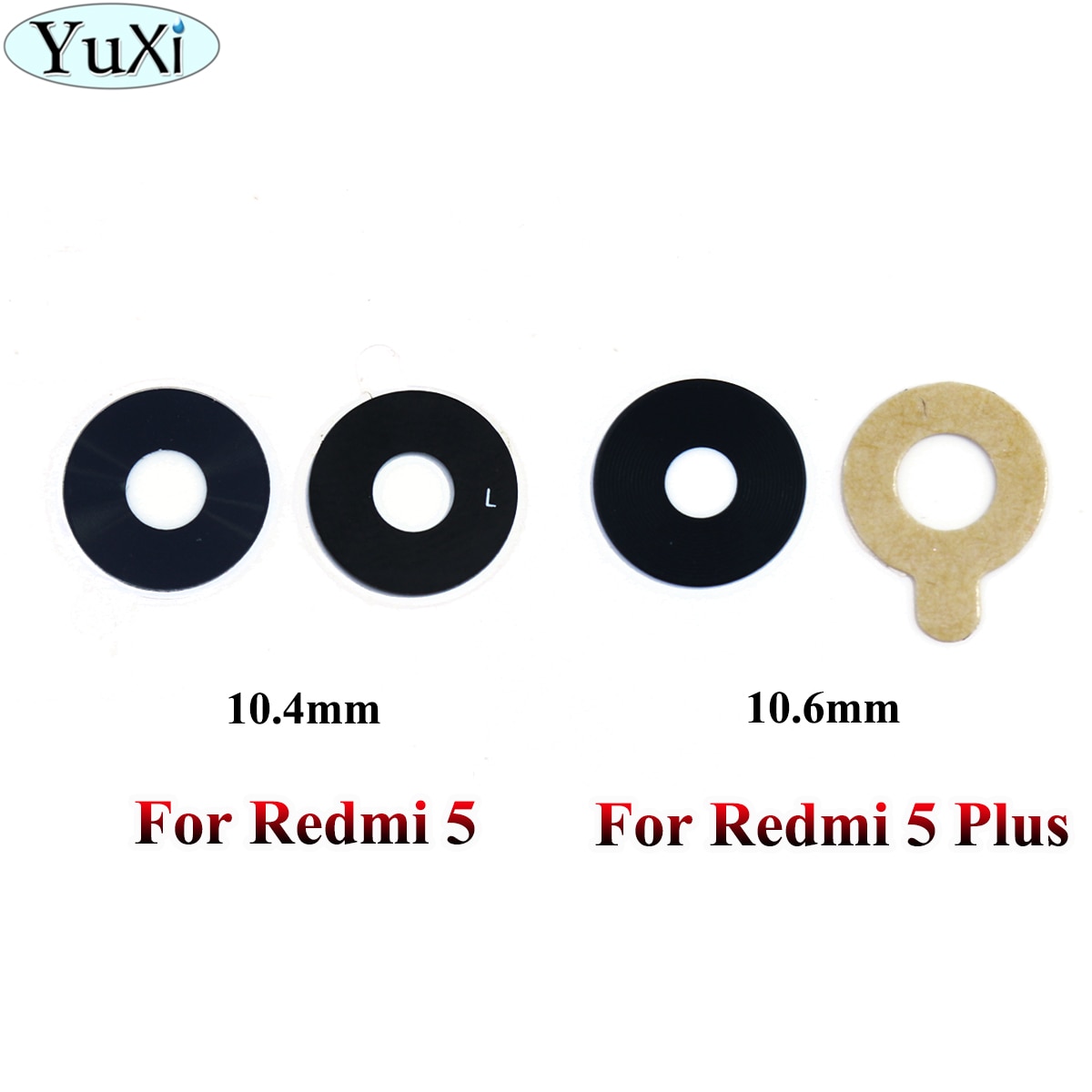 YuXi Für Xiaomi Redmi 5/Redmi 5 Plus Kamera Glas Objektiv Zurück Hinten Kamera Glas Objektiv mit Kleber Ersatz reparatur Ersatzteile